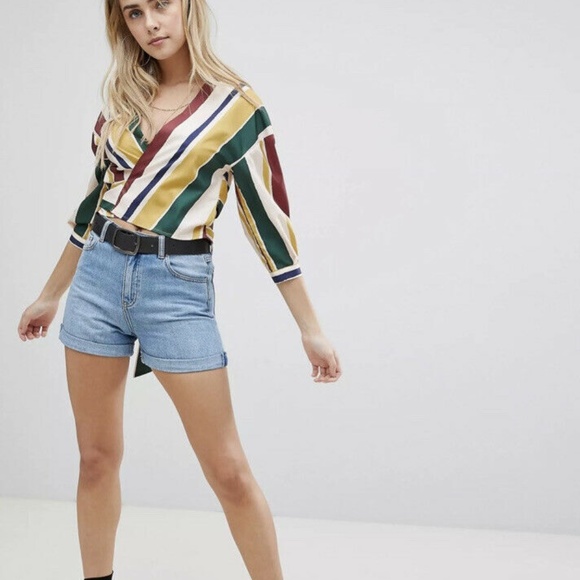 Boohoo Stripe Wrap Top Size 8 NWT - Picture 4 of 12